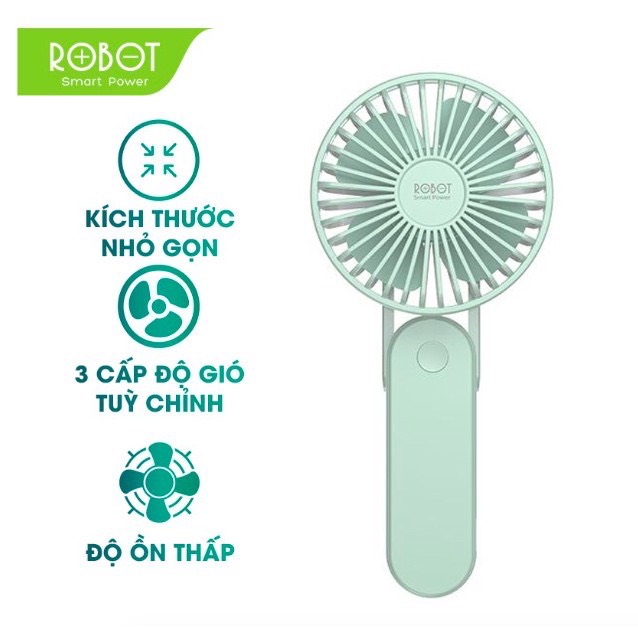 Bảo hành chính hãng 12 thángi - quạt mini cầm tay power bank 2000mah 3 tốc độ gió -robot rt-bf11