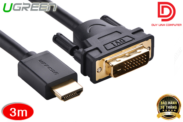 Cáp hdmi to dvi dài 3m ugreen ug-10136 chính hãng