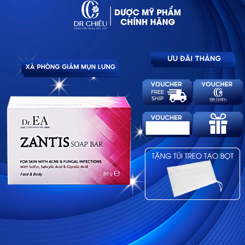 Xà phòng zantis ⚜️ chính hãng ⚜️ xà phòng giảm mụn lưng dr. ea zantis - dày sừng nang lông, viêm nang lông
