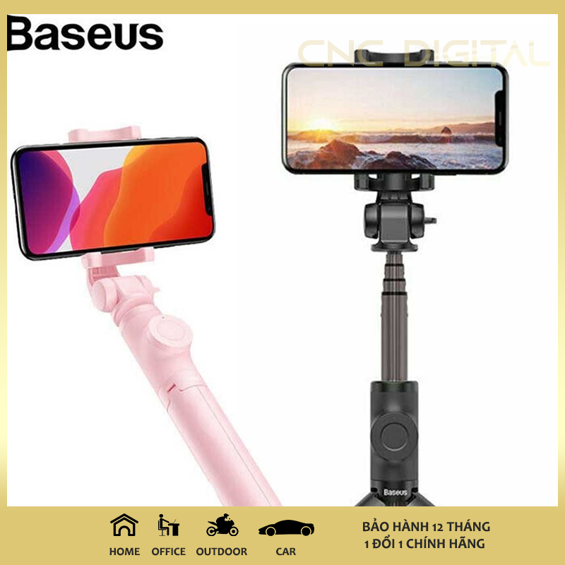 Gậy chụp ảnh tự sướng selfie bluetooth không dây có thể gấp gọn cầm tay Monopod tích hợp chân máy mini tripod cho iPhone/Android/Huawei - Thương hiệu Baseus - Hàng Chính Hãng