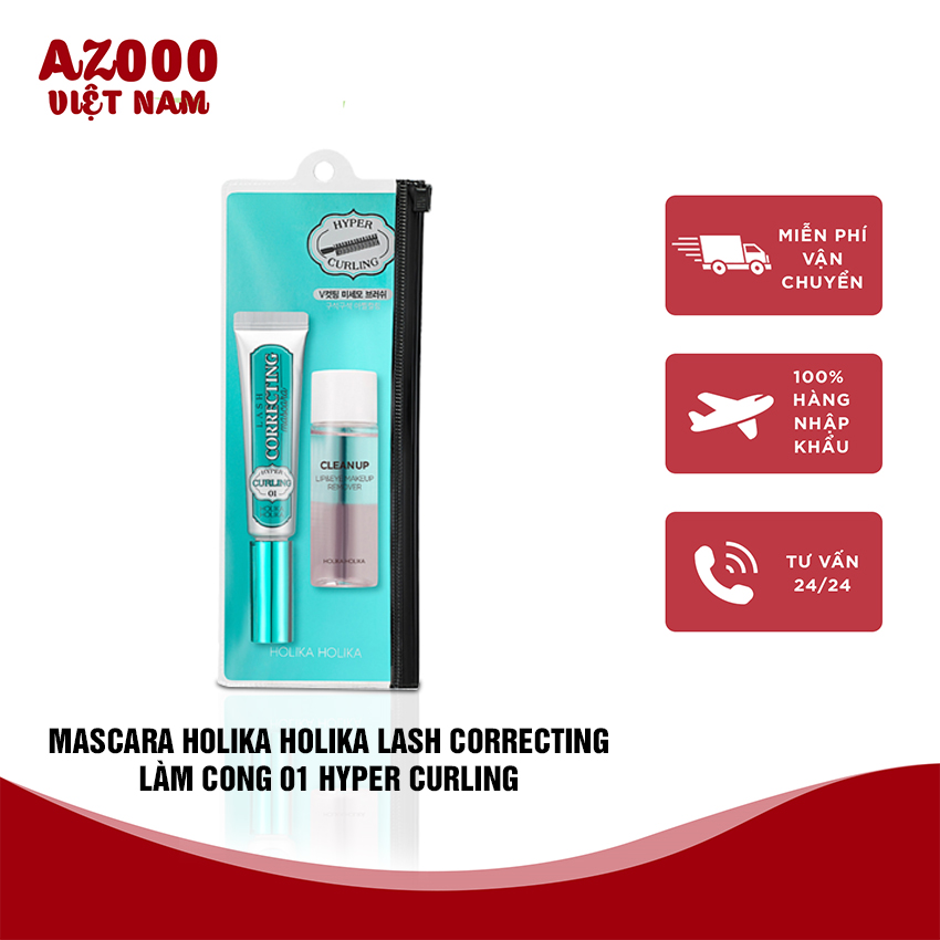 Mascara không trôi làm cong mi holika holika lash correcting thiết kế chuyên biệt để làm dầy từng lớp mi và cong tận gốc chân mi az65 - azooo comestic