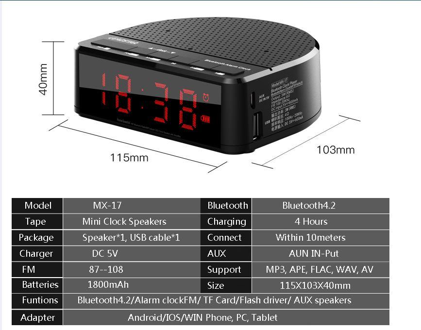 [HCM]Thùng Karaoke MiniLoa Nghe Nhạc Và Hát Karaoke Loa Bluetooth Kiêm Đồng Hồ Báo Thức Loa Di Động Loa Bluetooth  Loa Nghe Nhạc Hay Nhất Giá Tốt - Bh Bởi NEW - SKY Mẫu 361
