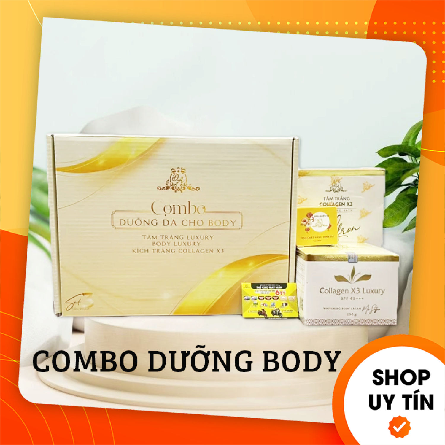 Combo dưỡng da cho body collagen x3 - body collagen x3 + tắm trắng collagen x3 + kích trắng collagen x3