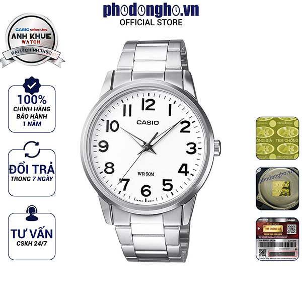 Đồng hồ nam dây kim loại casio anh khuê mtp-1303d-7bvdf