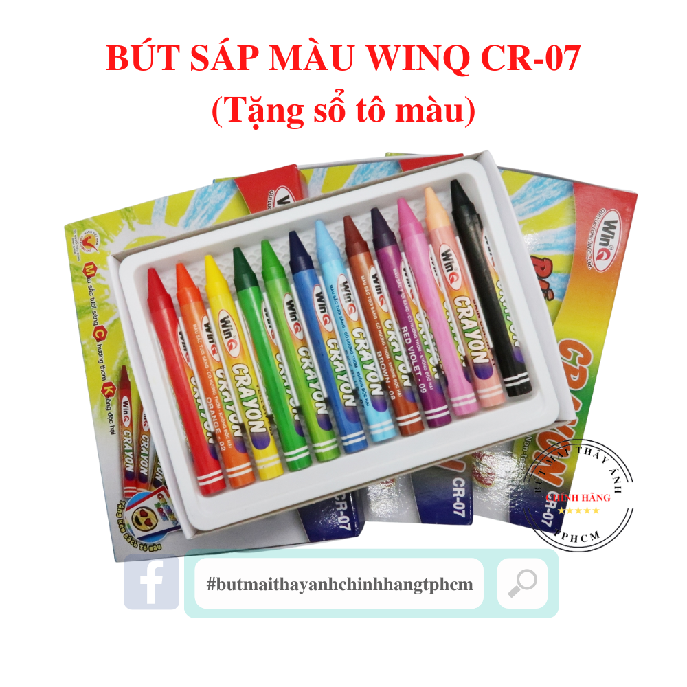Bút sáp màu WinQ tặng sổ tô màu