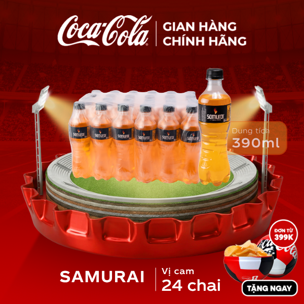 [SIÊU SALE ] Lốc 24 Chai Nước Giải Khát Samurai Hương Cam 390ml Sale 25.06 Coca-Cola Chính Hãng_LD