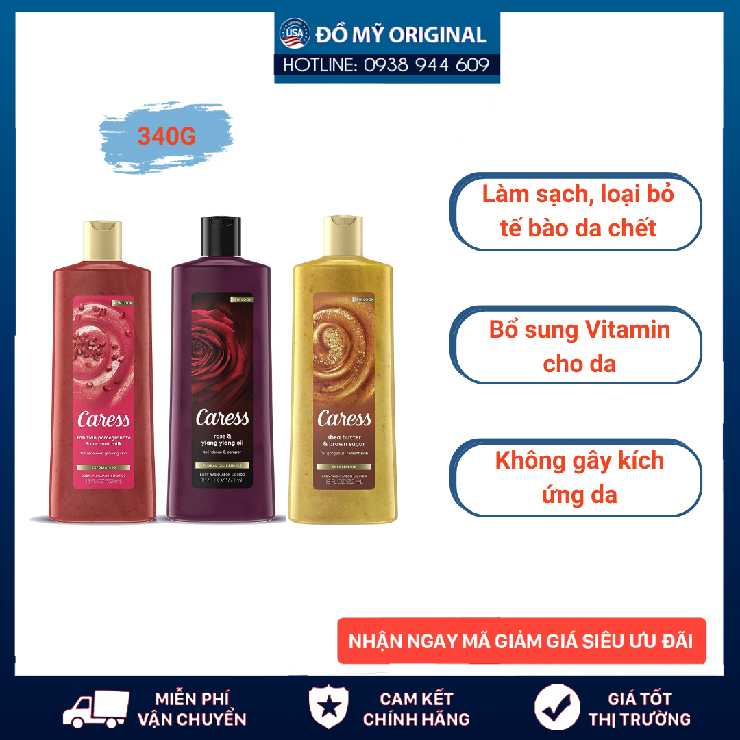 Sữa Tắm Caress Dưỡng Da Hương Nước Hoa 532ml Hàng Nhập Mỹ Giúp Cải Thiện Làn Da Với Hương Thơm Dễ Chịu