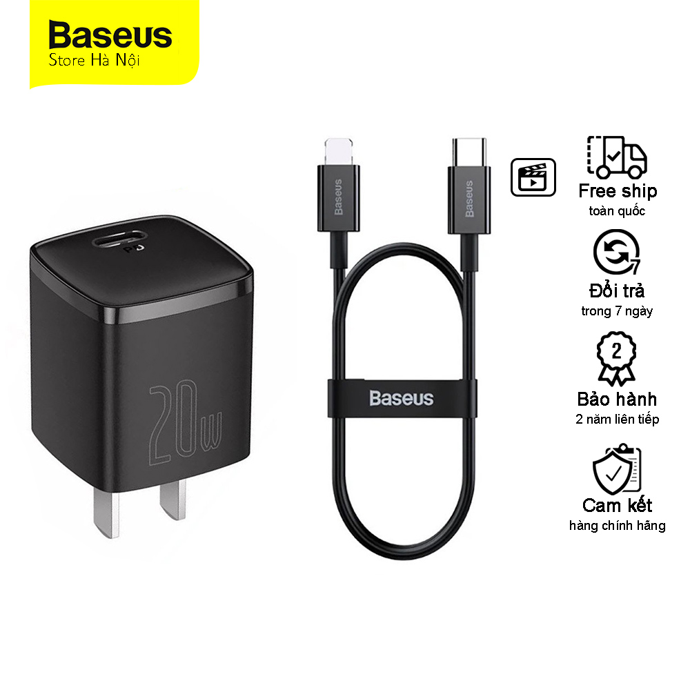 Bộ Củ Cáp sạc nhanh 20w supper si pro củ sạc 20w chân gập kèm cáp silicon dẻo