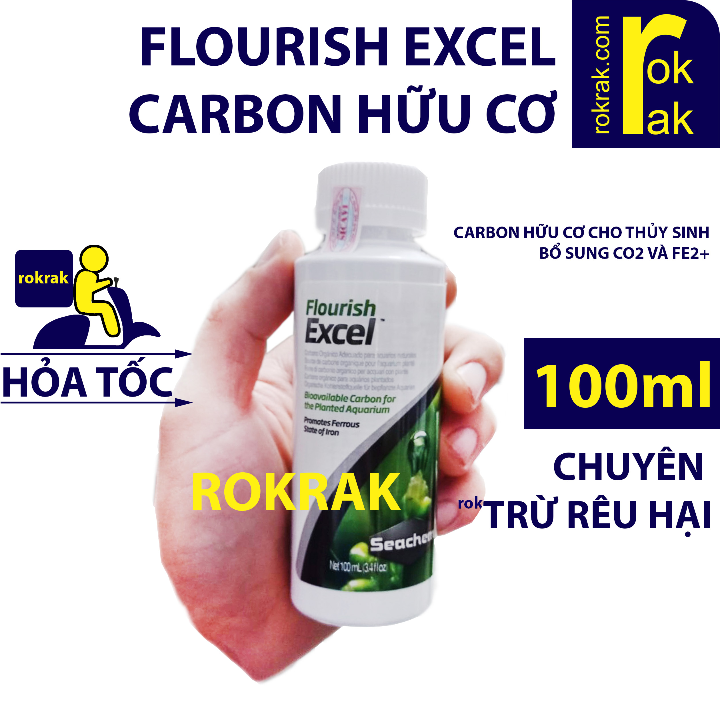 Flourish Excel Seachem 100ml Phân nước tổng hợp carbon bổ sung CO2 SẮT 2 cho cây thủy sinh