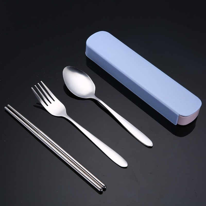 Bộ thìa dĩa đũa cá nhân bằng thép không gỉ có hộp đựng