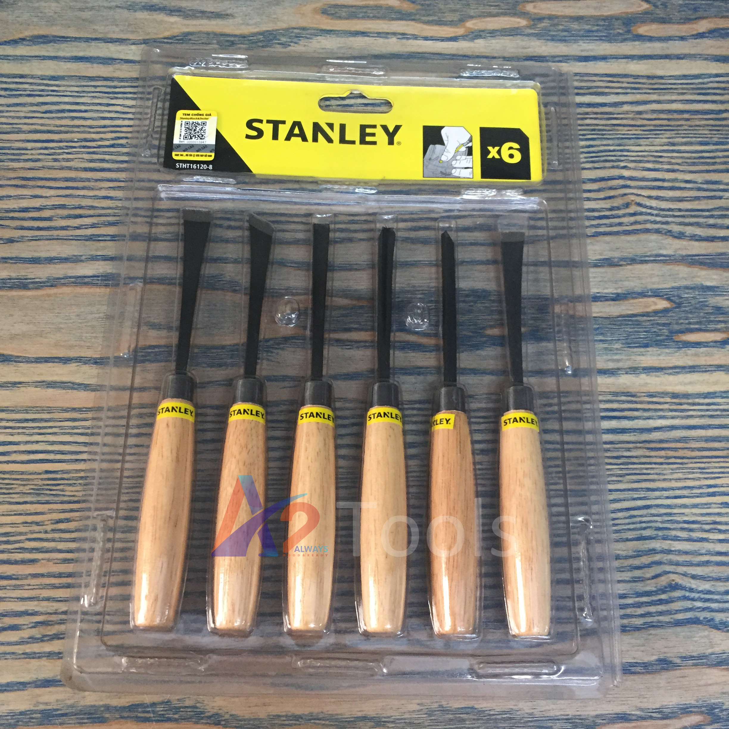 Đục gỗ bộ 6 chi tiết 1/4" stanley stht16120-8