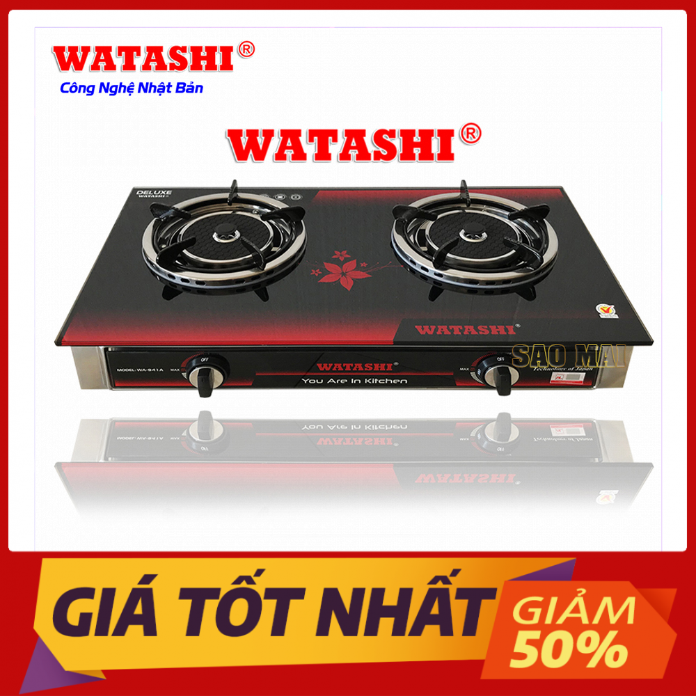 Bếp gas đôi hồng ngoại cao cấp watashi wa-941a - tặng van dây gas
