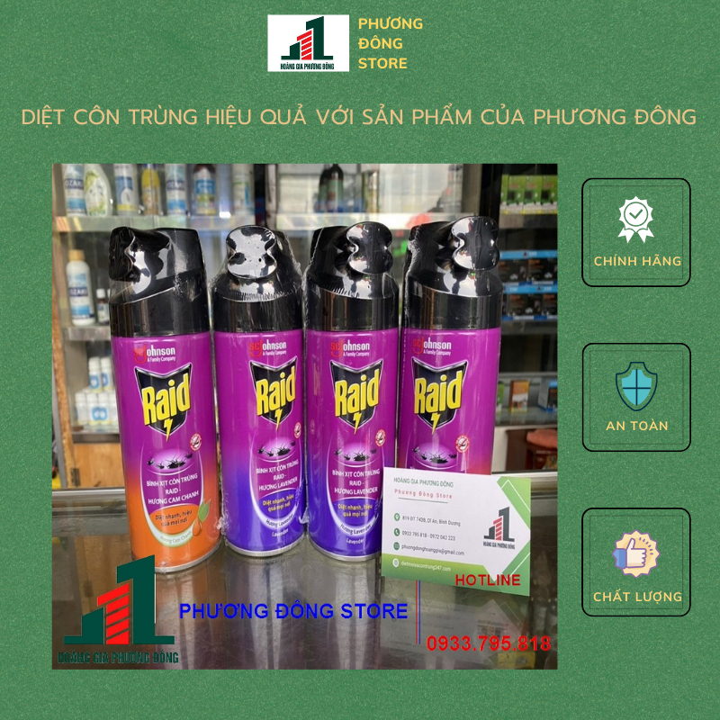 Bình xịt muỗi và côn trùng Raid - Chai 300ml