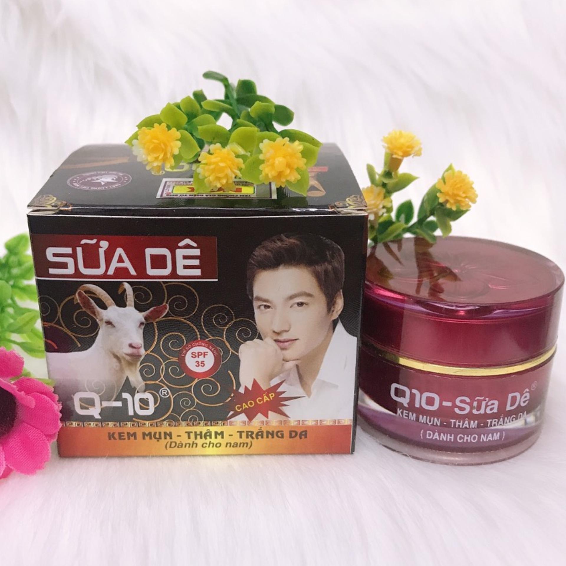 Kem mụn, Xóa thâm, Trắng da Q-10 Sữa Dê dành cho nam -NAM AN KHƯƠNG (12g)