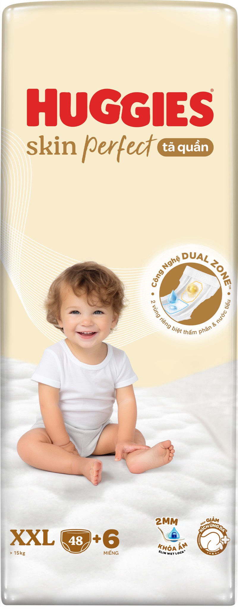 Tã quần huggies skin perfect super jumbo xxl48+6