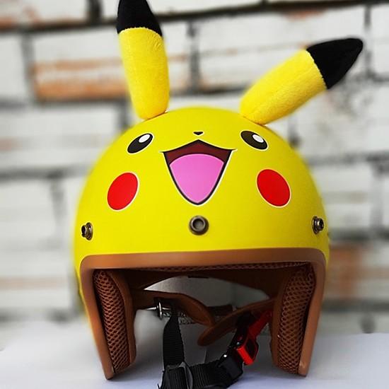 [HCM]Mũ bảo hiểm 3/4 Pikachu ( tặng kèm lưỡi trai gắn rời)