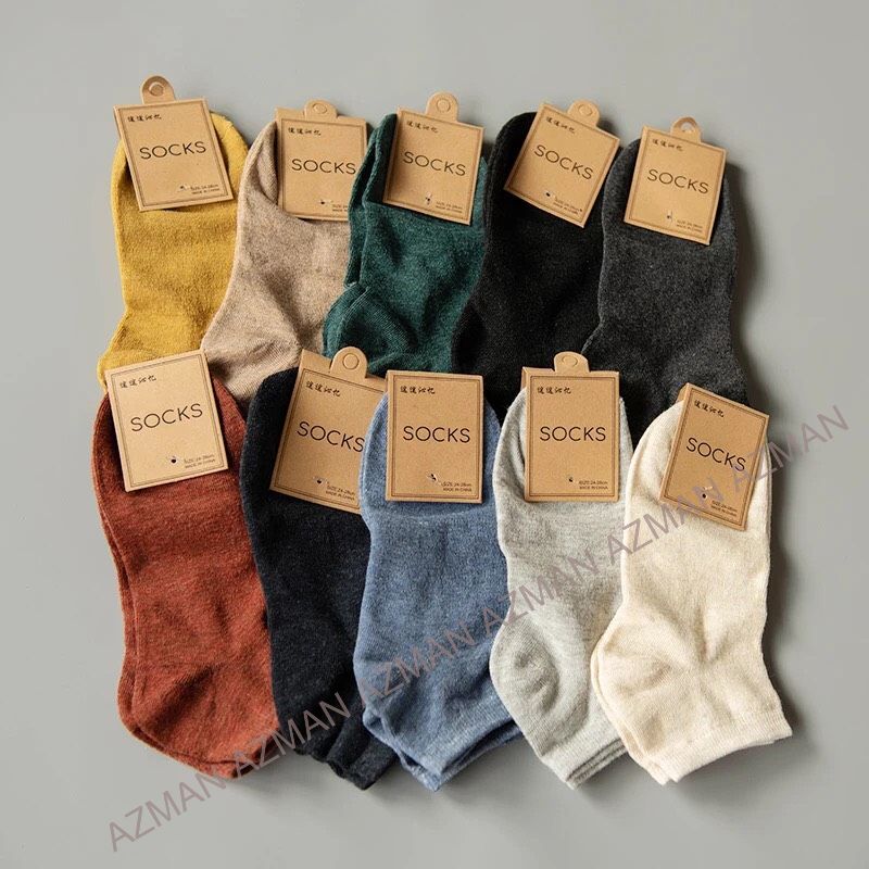 Tất Vớ Nam Nữ Cổ Ngắn Cotton Trơn Vintage Chống Hôi Chân TAT103