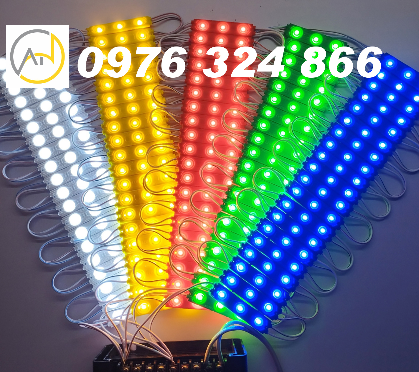 Led 3 mắt lồi samsung, 12v, chống nước, vỉ 20 thanh