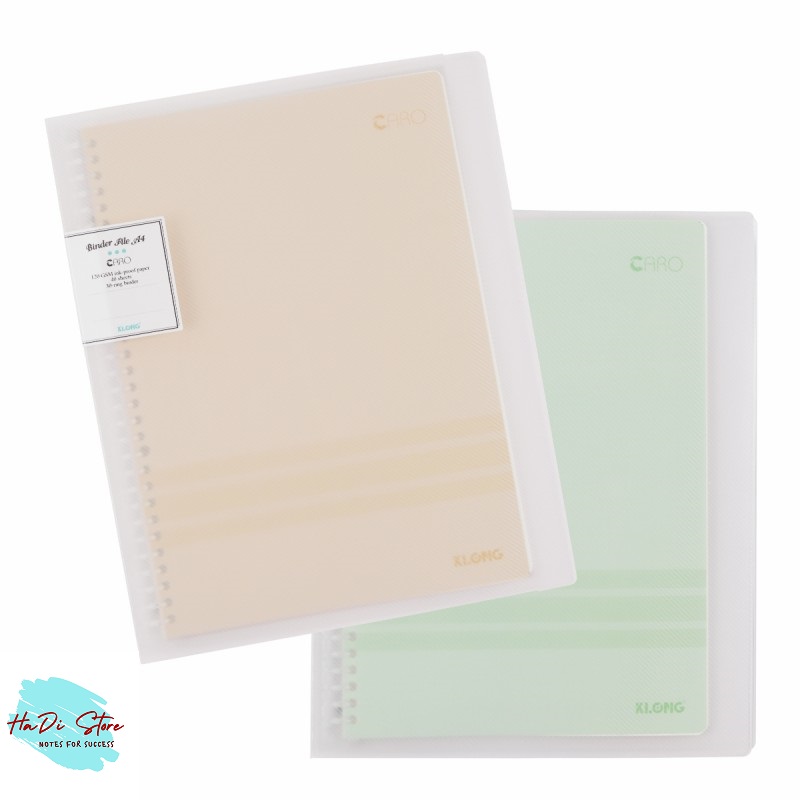 KLONG Sổ còng nhựa 30 chấu size A4 40 tờ (MS:553-557)