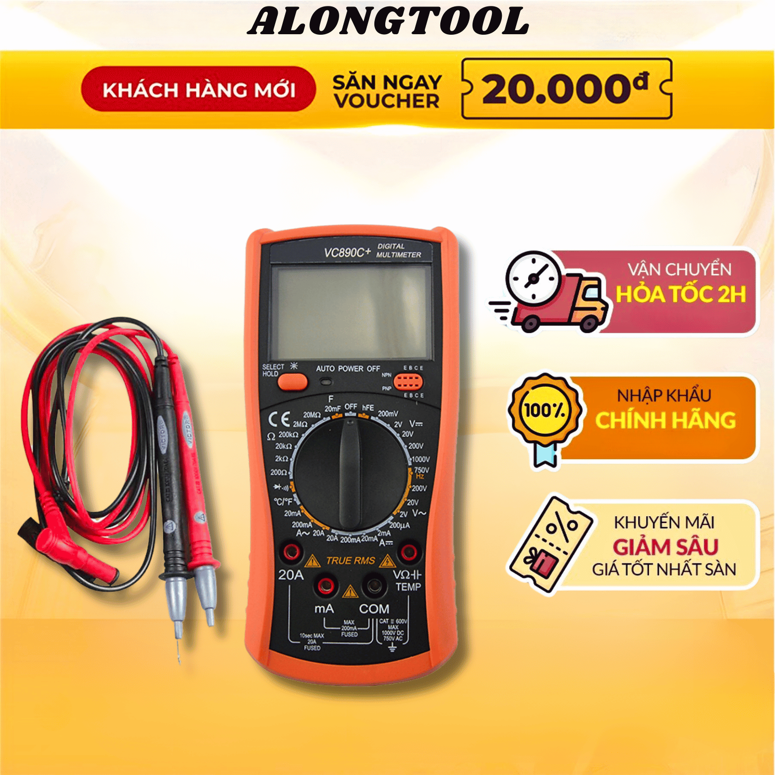 Đồng Hồ Đo Dòng Vạn Năng Victor 890C+ Hiện Thị Sô Độ Chính Xác Cao Cấp