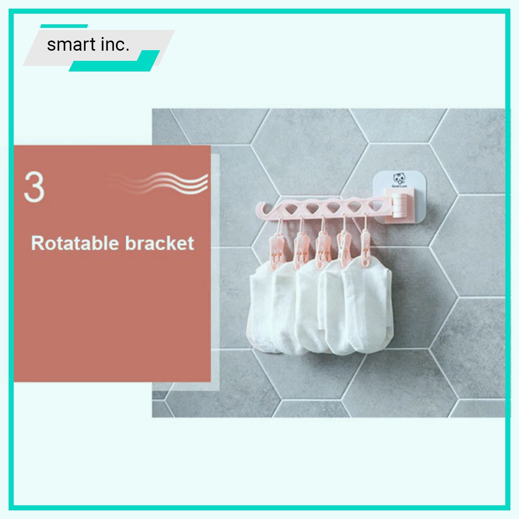 Móc Kẹp Phơi Tất Vớ Khăn Quần Áo Kẹp Nhựa Treo Gắn Dán Tường Phơi Đồ Lót Trẻ Em Người Lớn Ngoài Trời Ban Công Lan Can