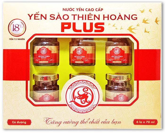 Yến sào 18 Plus Thiên Hoàng hộp 6 lọ x 70ml