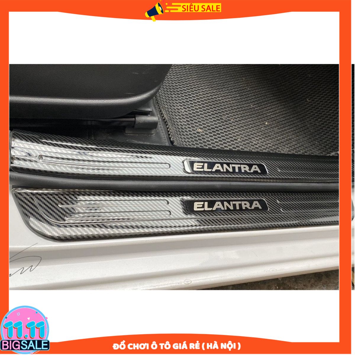 Ốp bậc cửa trong và ngoài xe ô tô, xe hơi Hyundai Elantra 2016-2020