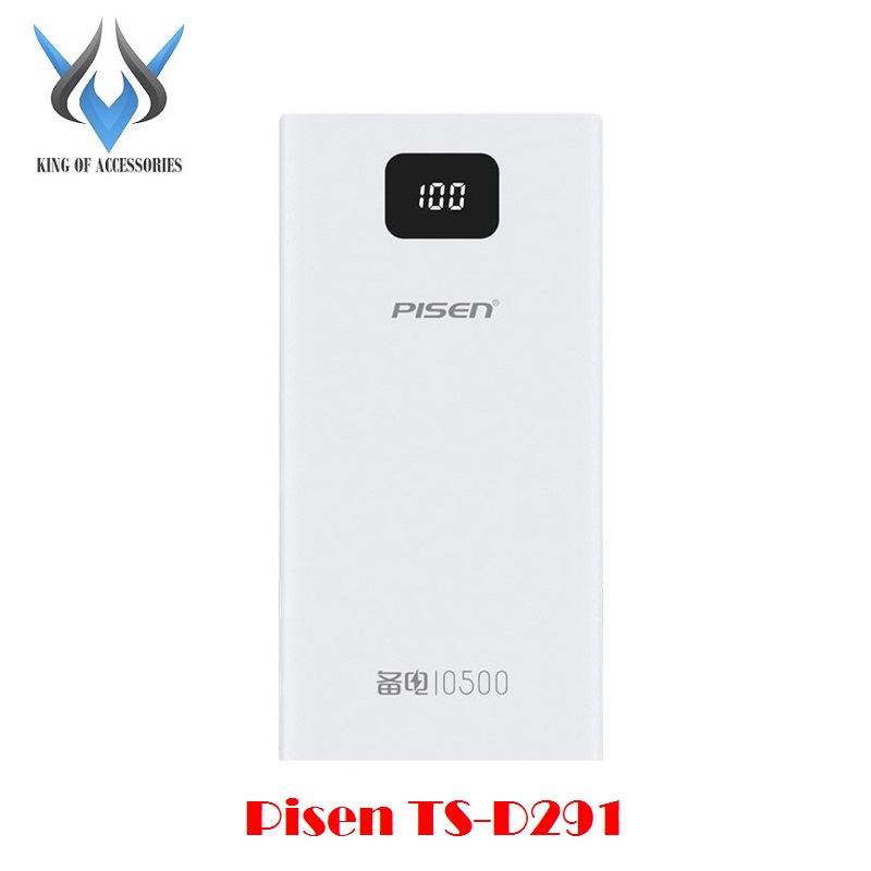 Pin sạc dự phòng Pisen TS-D291 10500mAh - 2 cổng input / output Màn hình LCD (Trắng) - Nhất Tín Computer