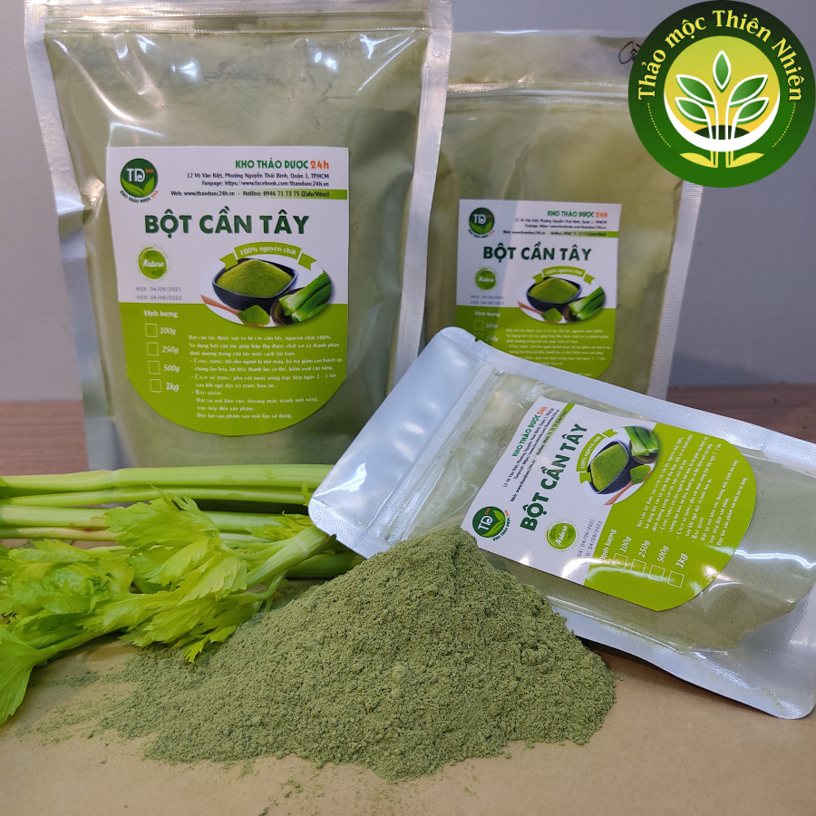 Bột cần tây nguyên chất 100%, tốt cho tim mạch, thanh lọc cơ thể, hỗ trợ giảm cân [250g - 1kg] l Kho thảo mộc thiên nhiên