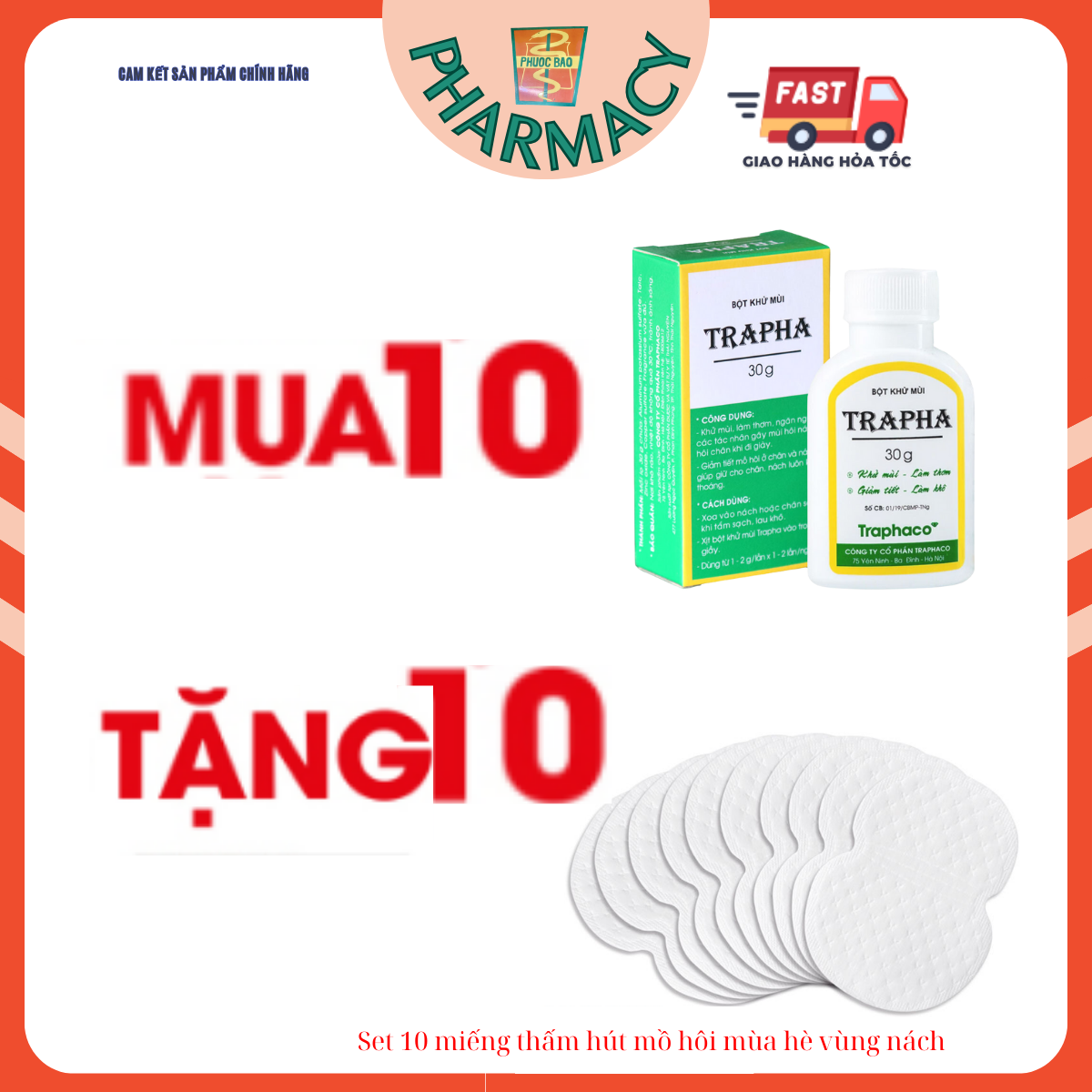 Bột khử mùi trapha 30g - khử mùi hôi chân, hôi nách