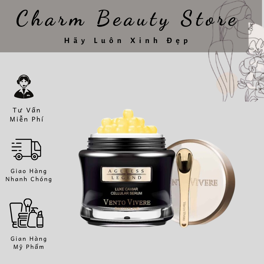 Kem Dưỡng Da Trứng Cá Tầm Vento,Xoá Nếp Nhăn, Trẻ Hoá Da Vento Vivere Luxe Caviar