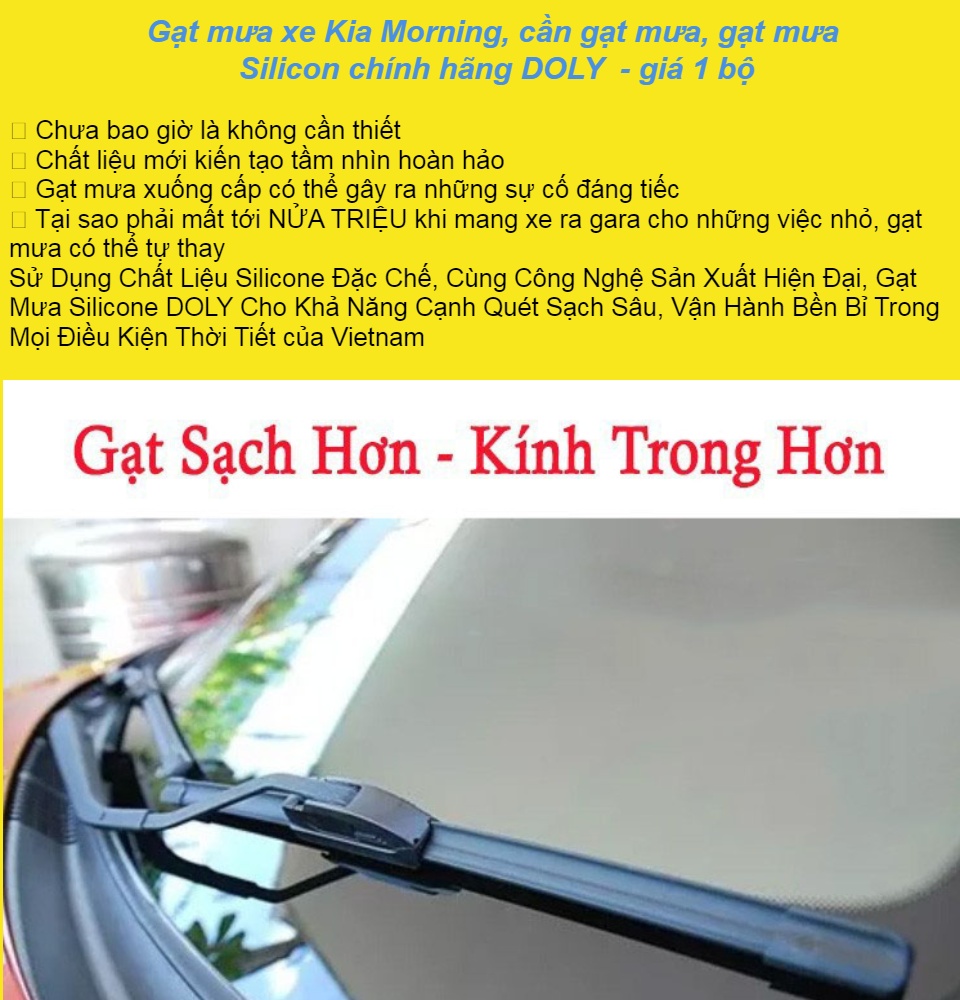 KIA Morning, Combo 2 Gạt Mưa Kính Lái Xe Morning Đời 2007- 2020