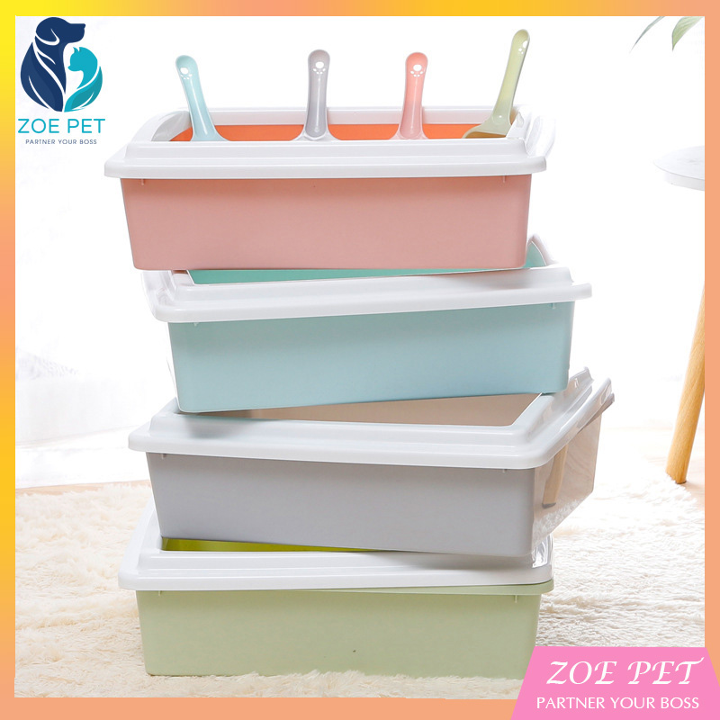CHẬU ĐỰNG CÁT VỆ SINH CHO MÈO ( tặng kèm xẻng) - Kích thước 39x29x11 cm