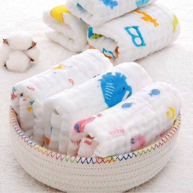 Set 10 khăn sữa Aden 6 lớp cao cấp 30x30cm