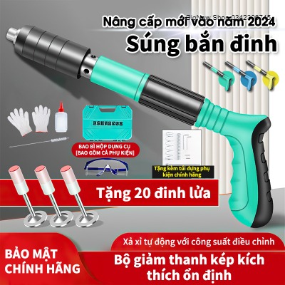 Dụng cụ bắn đinh bê tông thế hệ mới, súng bắn đinh hạt nổ tặng kèm đinh