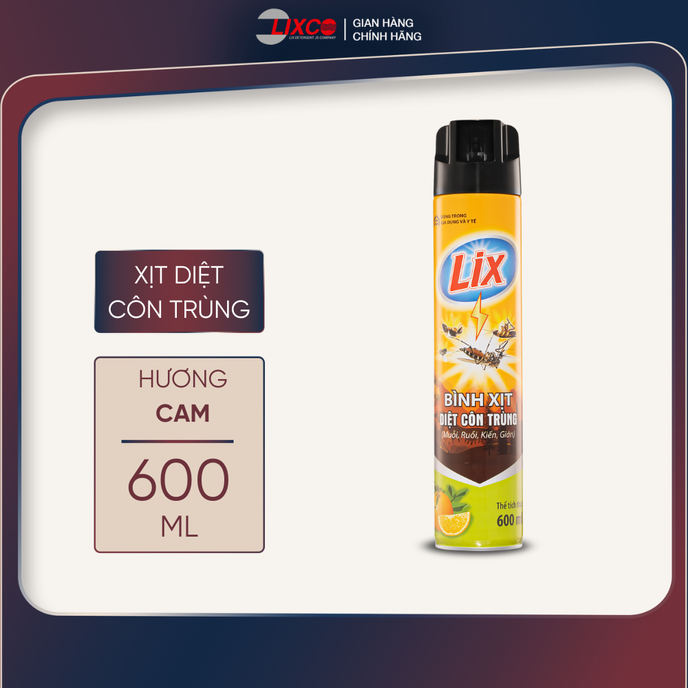 Xịt Diệt Côn Trùng Lix 600ml – Diệt Nhanh Muỗi, Gián, Kiến – Hiệu Quả Nhanh, An Tâm Cho Gia Đình