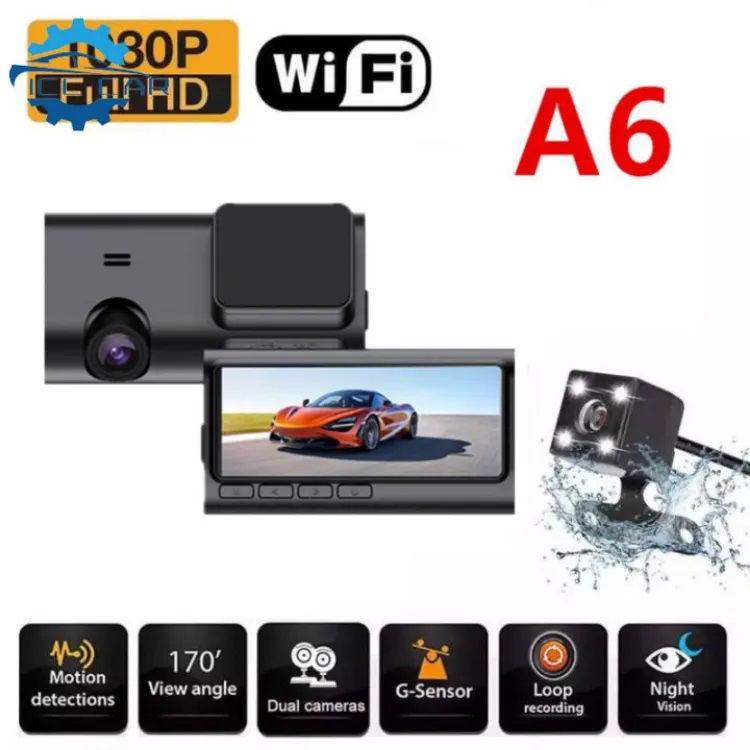 ( TOP) Camera Hành Trình Ô Tô Wifi  - Camera Hành Trình Ô Tô Trước Sau A6 PRO FullHD 2K , Kết Nối Trực Tiếp Với Điện Thoại Qua APP Màn Hình LCD 4 Inch Cảm Ứng Siêu Nét , Cảnh Báo Va Chạm, Ghi Âm Buồng Lái, Góc Quay Rộng, BH 12T