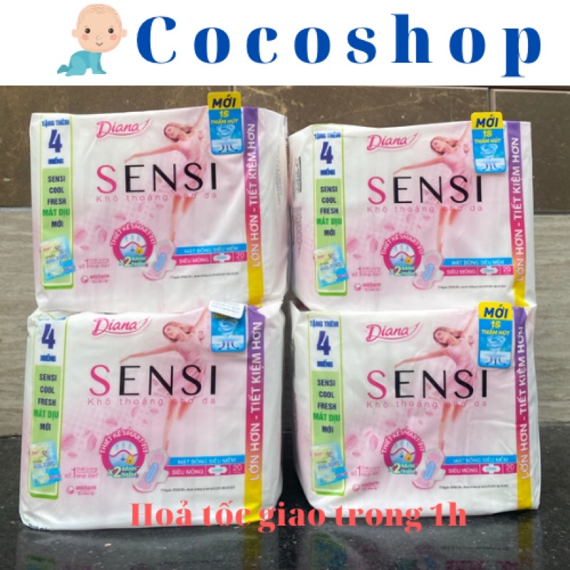 Băng vệ sinh diana sensi siêu mỏng cánh 23cm - 20 miếng