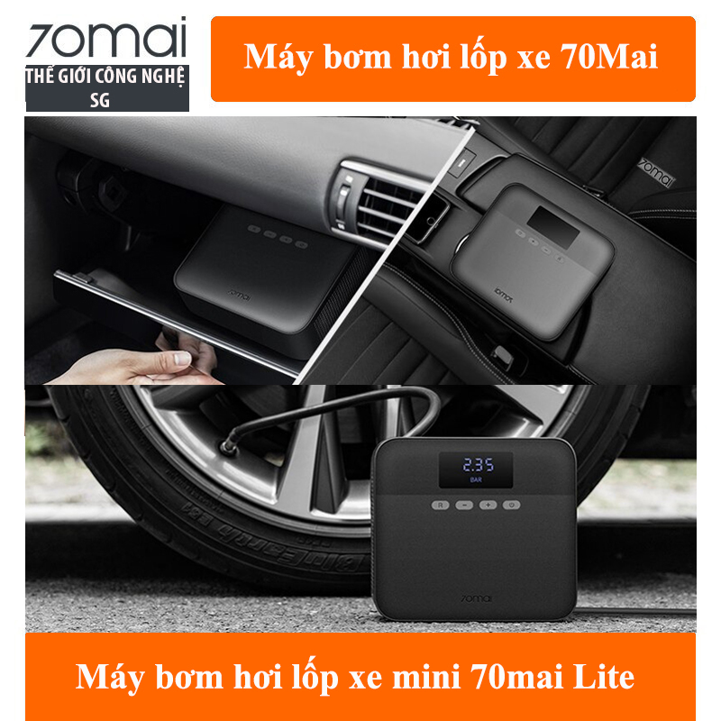 Máy bơm lốp ô tô xiaomi chính hãng , bơm ô tô, xe máy xiaomi 70mai midrive tp03 | máy bơm hơi mini cho lốp ô tô loại tốt , máy bơm hơi bánh xe cầm tay đa năng cho ôto xe hơi kích thước nhỏ nhưng áp lực bơm khá lớn nhanh