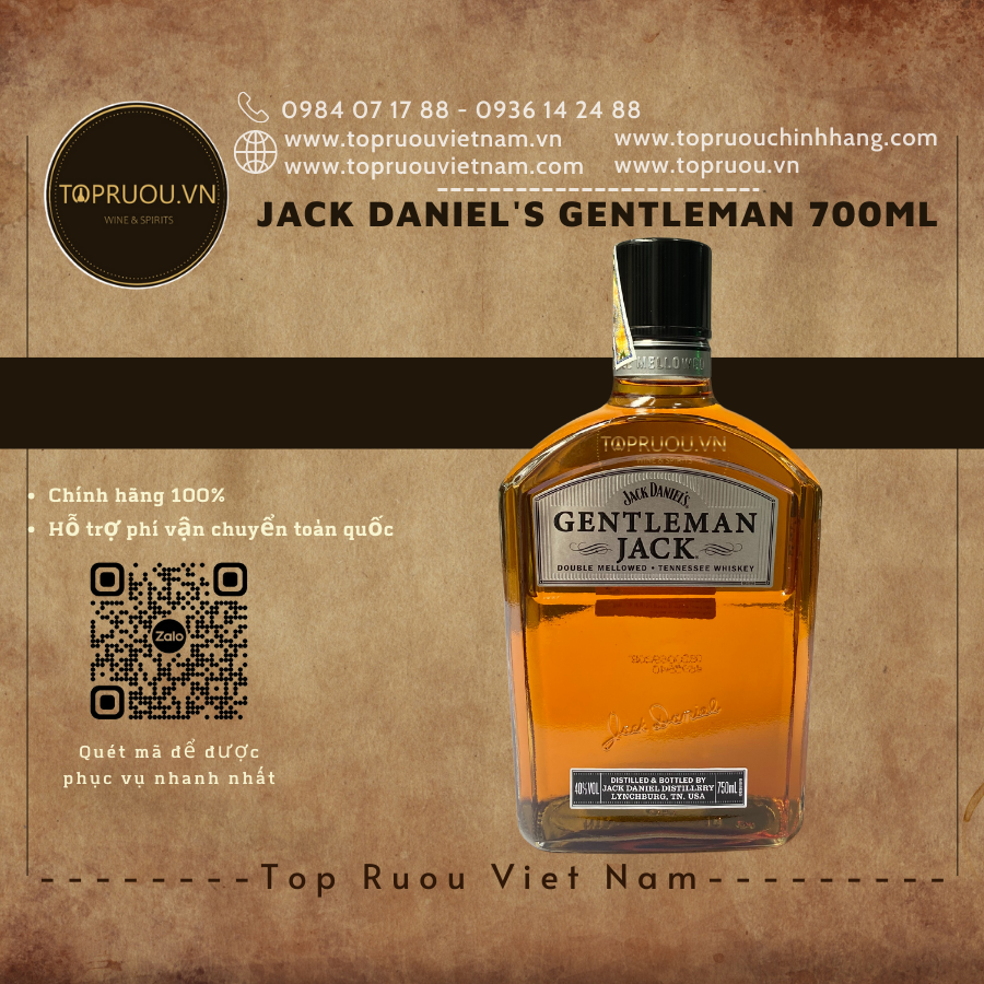 Jack daniel's gentleman 700ml - chính hãng 100%