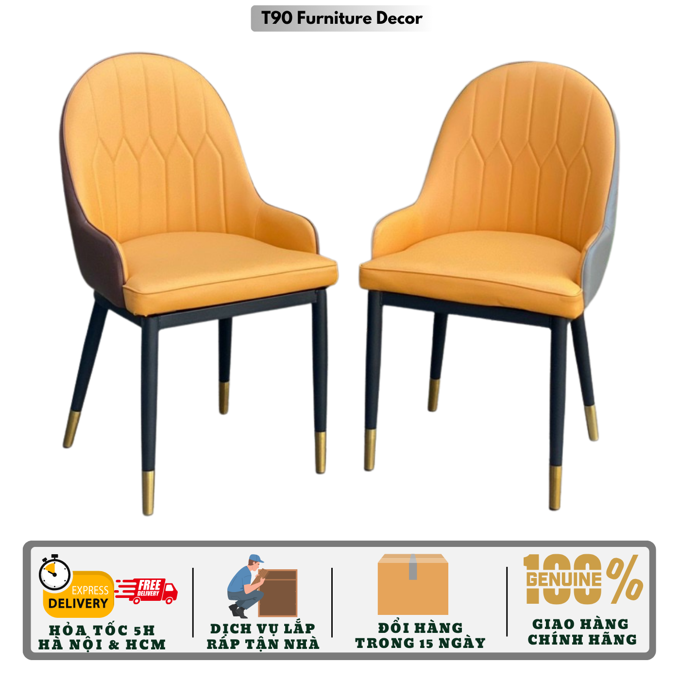 Ghế Ăn Hiện Đại T90 Bọc Da Pu Cao Cấp, Chân Sắt Tĩnh Điện, Phòng Ăn Chung Cư Sang Trọng. Monet T12