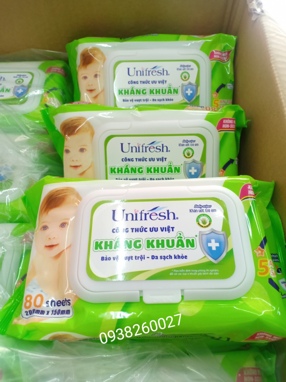 Khăn ướt Unifresh 80 tờ  không mùi an toàn cho bé