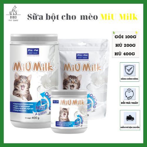 Sữa bột cho mèo Miu milk bổ sung dinh dưỡng canxi giúp xương chắc khỏe