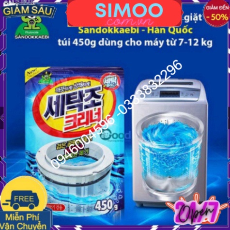 Bột tẩy vệ sinh lòng máy giặt hàn quốc gói 450g -
