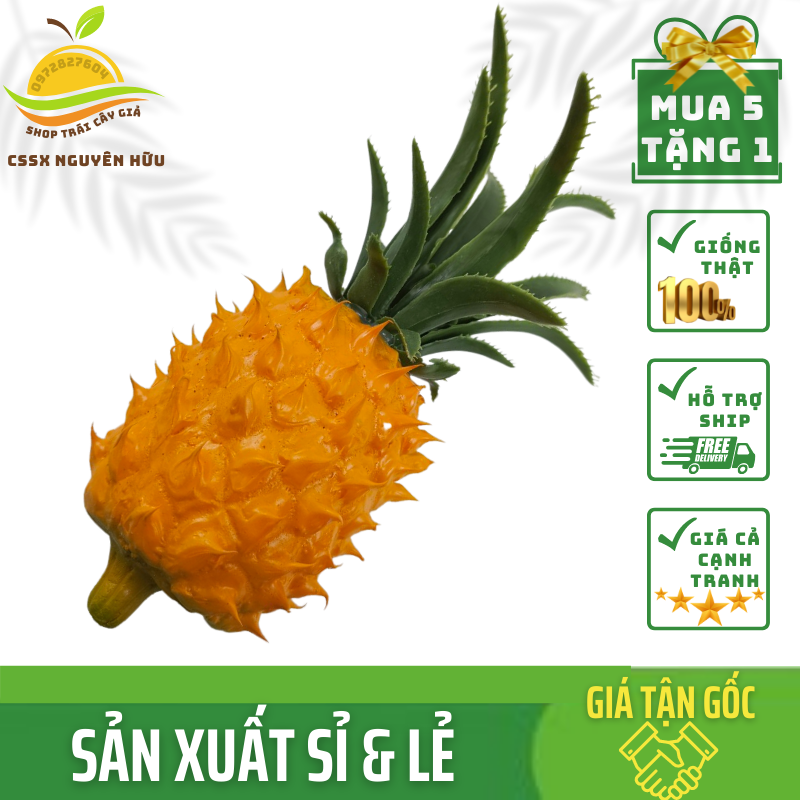 Trái Giả Trái Thơm Lớn (10x12 cm) mô hình Việt Nam công nghệ Thái Lan GIỐNG THẬT 99%- Dùng trang trí hàng quán decor chụp ảnh, quay phim …