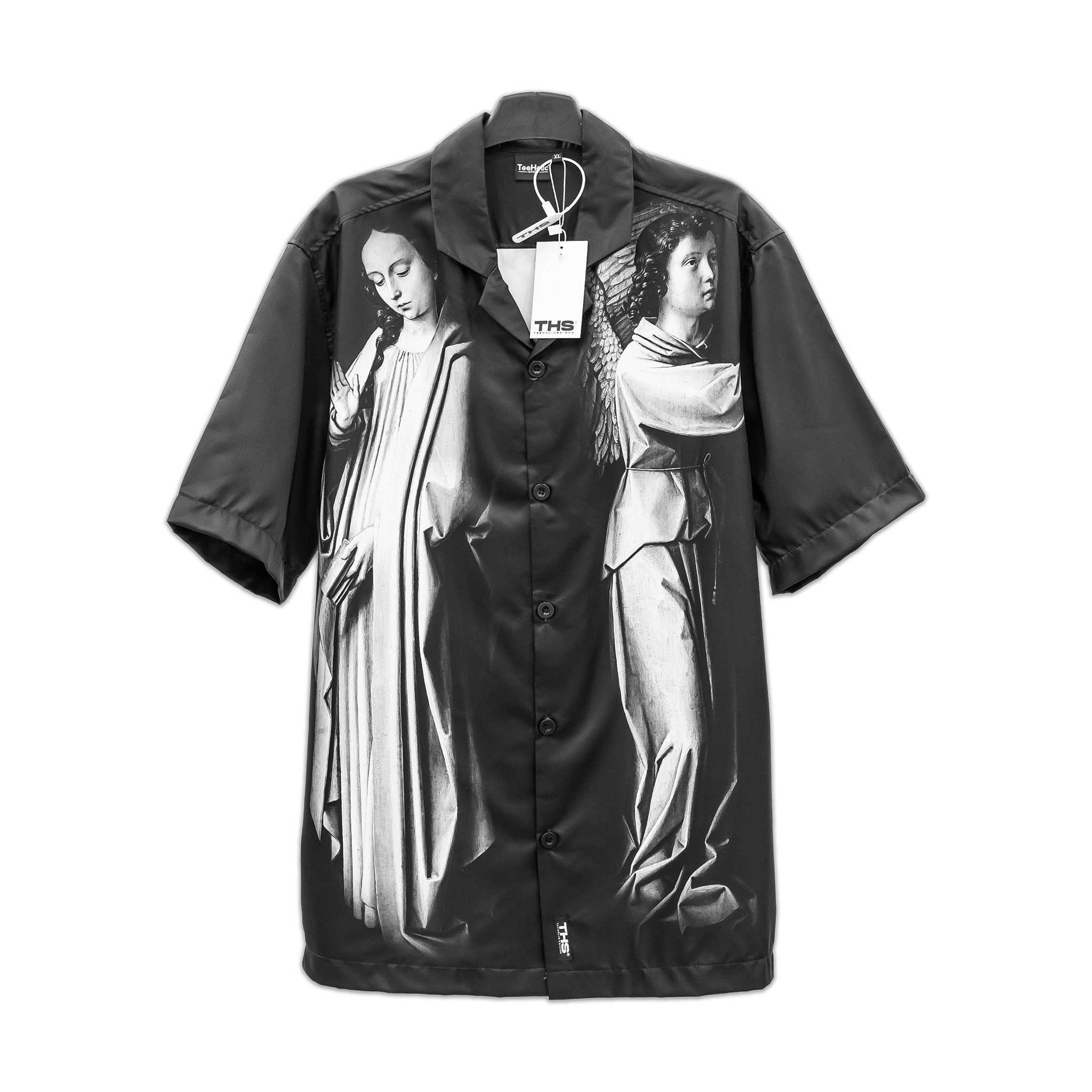 TEEHOLIC Áo Sơ Mi Unisex In Hình Tượng La Mã Màu Đen