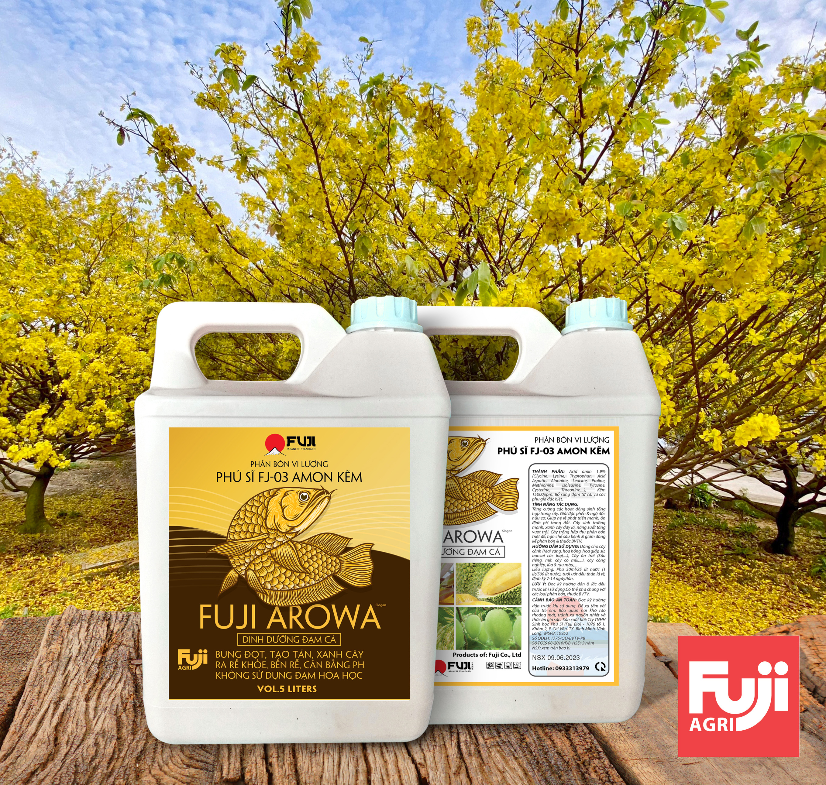 Phân đạm cá fuji arowa dinh dưỡng đạm cá cô đặc 5 lít