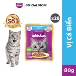 Thùng Thức Ăn Cho Mèo Lớn Dạng Sốt Pate WHISKAS - 28 gói
