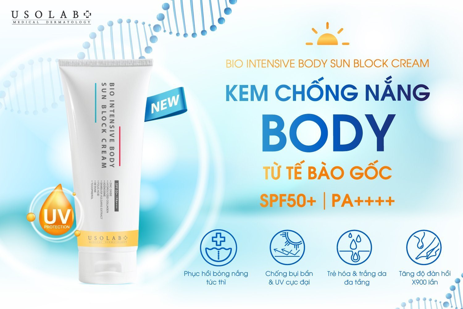 Usolab Intensive Body SunBlock Cream Kem Chống Nắng Body Tế Bào Gốc 120ml