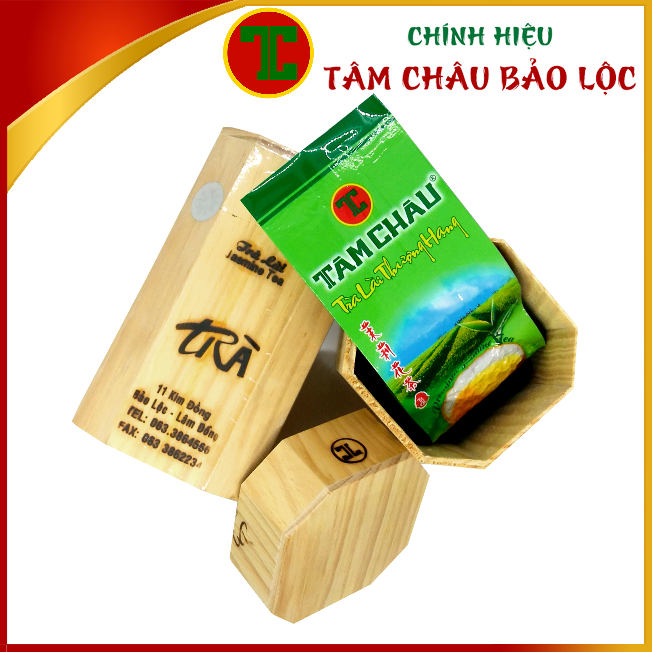 [HCM]Trà lài Tâm Châu hộp gỗ 100g -quà tặng sang trọng